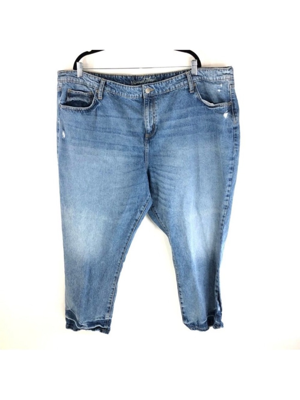 Universal Thread Womens Jeans Ankle Crop Raw Hem Stretch Medium Wash Size 26WR